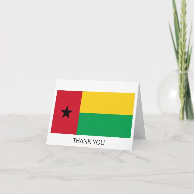 Guinea Bissau Flag Thank You Card (Front)