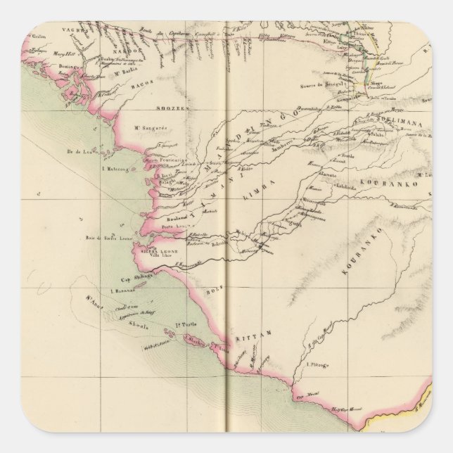 Guinea Bissau Guinea Sierra Leone, Africa Square Sticker (Front)