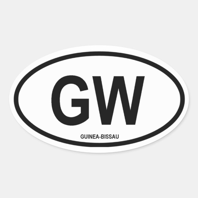 Guinea-Bissau "GW" Oval Sticker (Front)