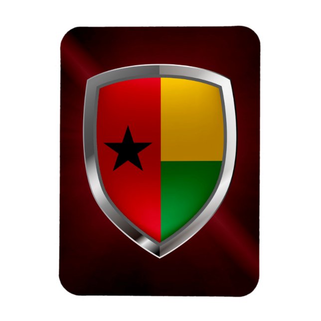 Guinea-Bissau Mettalic Emblem Magnet (Vertical)