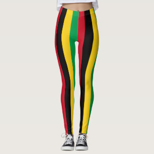 Guinea-Bissau National Flag Colours Striped Leggings