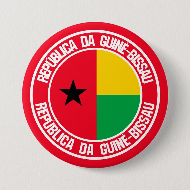 Guinea-Bissau Round Emblem 3 Inch Round Button (Front)