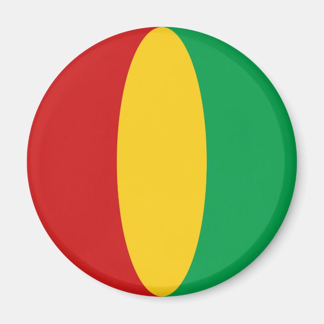 Guinea-Conakry Fisheye Flag Magnet (Front)
