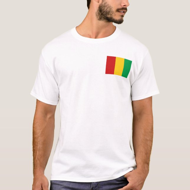 Guinea-Conakry Flag and Map T-Shirt (Front)