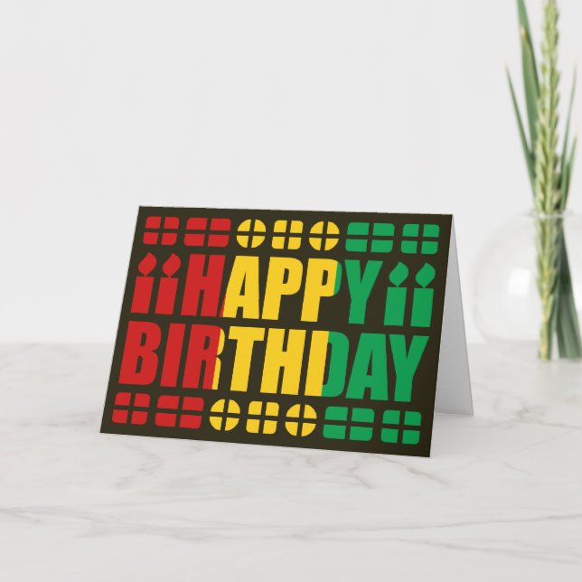Guinea-Conakry Flag Birthday Card (Front)