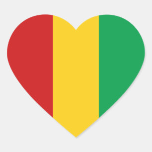 Guinea-Conakry Flag Heart Sticker