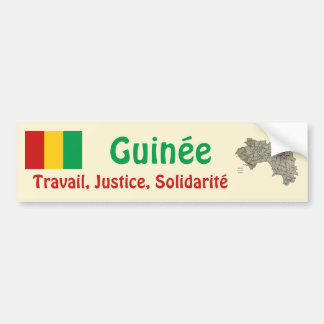 Guinea-Conakry Flag + Map Bumper Sticker