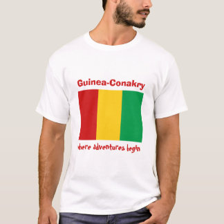 Guinea-Conakry Flag + Map + Text T-Shirt