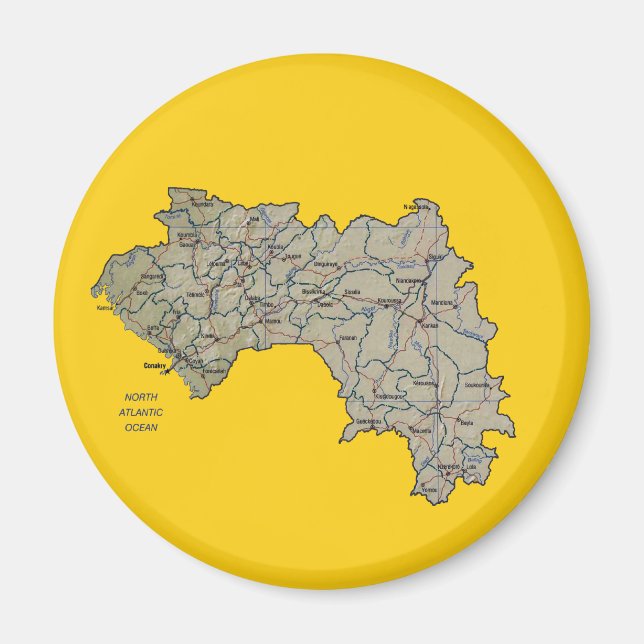 Guinea-Conakry Map Magnet (Front)