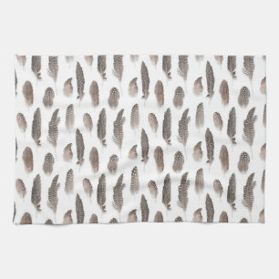 Guinea Farm Bird Feather Pattern Kitchen Towel