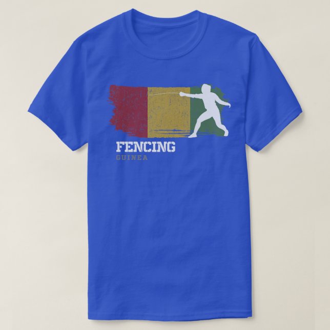 Guinea Fencing Fencer Epee Sword Fencing  T-Shirt (Design Front)