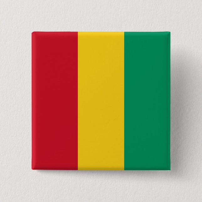 Guinea Flag 2 Inch Square Button (Front)