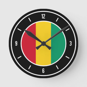 Guinea Flag Elegant Round Clock