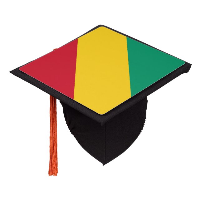 Guinea flag graduation cap topper (Angled)