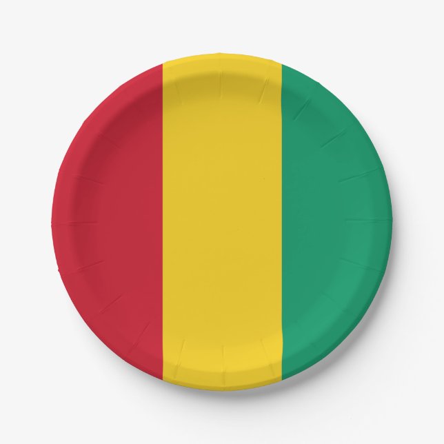 Guinea Flag Paper Plate (Front)