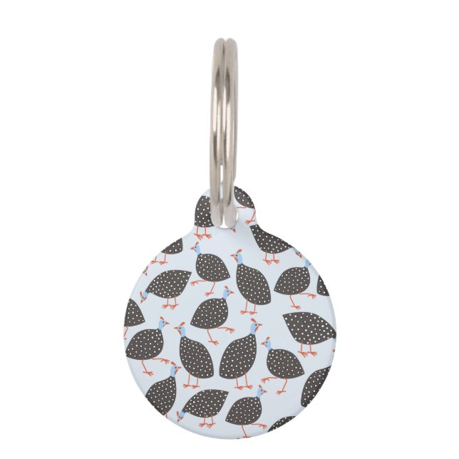 Guinea Fowl Bird Pattern Pet Tag (Front)