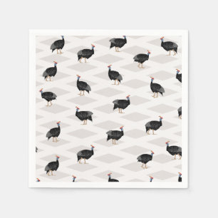 Guinea fowl birds napkin