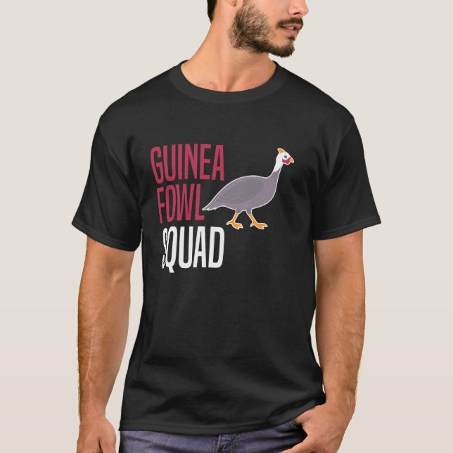 Guinea Fowl Chicken Bird Squad T-Shirt (Front)