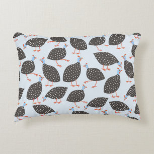 Guinea Fowl Cute Bird Pattern Accent Pillow