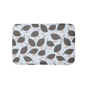 Guinea Fowl Cute Bird Pattern Bath Mat