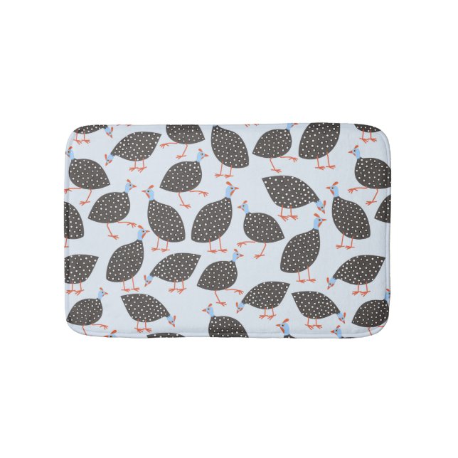 Guinea Fowl Cute Bird Pattern Bath Mat (Front)