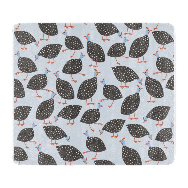 Guinea Fowl Cute Bird Pattern Cutting Board (Front)