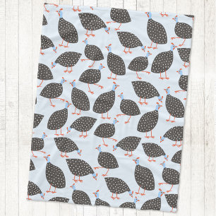 Guinea Fowl Fun Bird Pattern Fleece Blanket