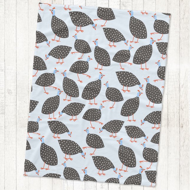Guinea Fowl Fun Bird Pattern Fleece Blanket (Guineafowl fun bird fleece blanket)