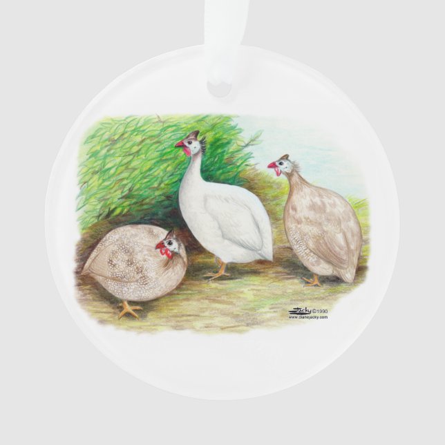 Guinea Fowl Outside Ornament (Front)