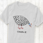 Guinea Fowl Personalized T-Shirt<br><div class="desc">A cute Guinea Hen having a contented peck.  Original art by Nic Squirrell. Change the name to personalize.</div>