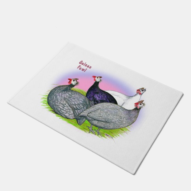 Guinea Fowl Quartet Doormat (Angled)