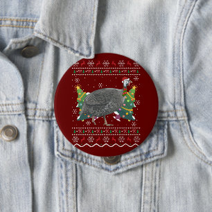 Guinea Fowl Xmas Gift Ugly Guinea Fowl Bird Christ 4 Inch Round Button
