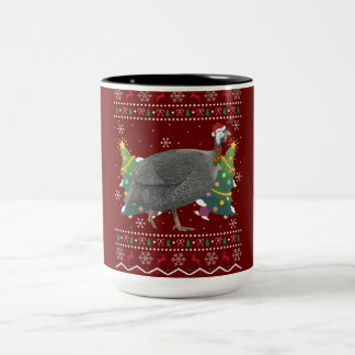 Guinea Fowl Xmas Gift Ugly Guinea Fowl Bird Christ Two-Tone Coffee Mug