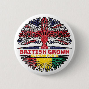 Guinea Guinean British UK Tree Roots Flag 2 Inch Round Button