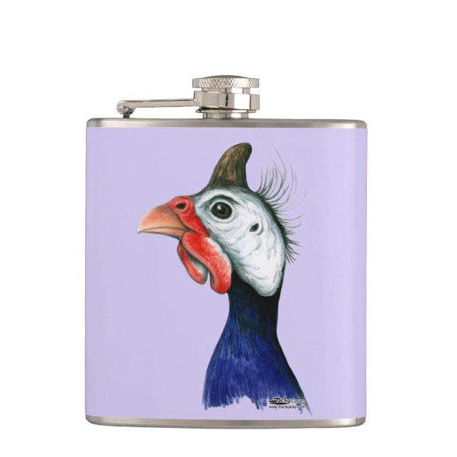 Guinea Head Hip Flask (Front)