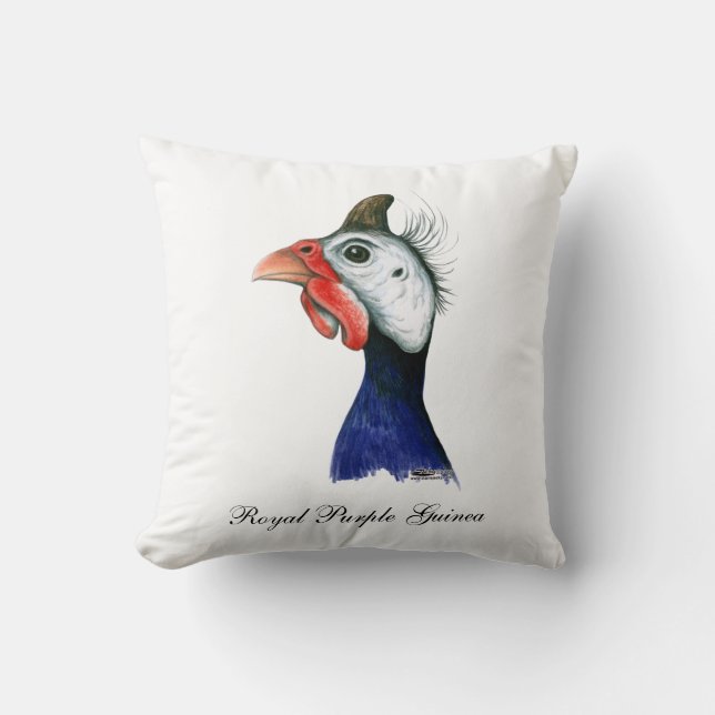Guinea Head Throw Pillow (Front)