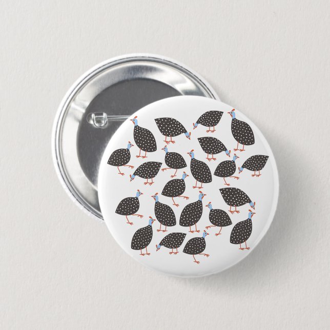 Guinea Hen 2 Inch Round Button (Front & Back)