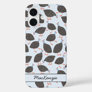 Guinea Hen Bird Pattern Personalized iPhone 16 Case