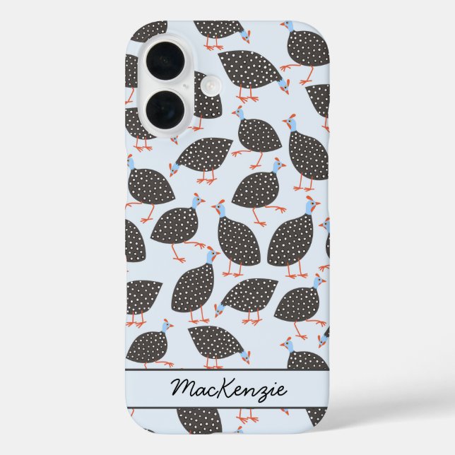 Guinea Hen Bird Pattern Personalized Case-Mate iPhone Case (Back)