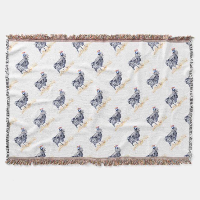 Guinea hen throw blanket (Front)