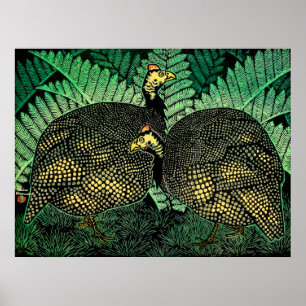 Guinea Hens Kasamatsu Shiro 1957 Poster