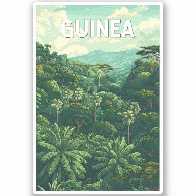 Guinea Illustration Travel Art Vintage (Front)