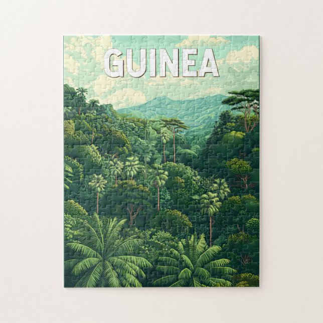 Guinea Illustration Travel Art Vintage Jigsaw Puzzle (Vertical)