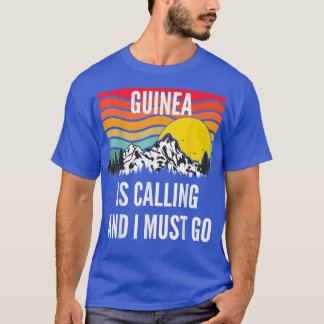 Guinea Is Calling And I Must Go, Wavy Sunset Desig T-Shirt