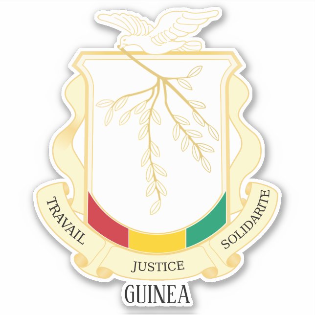 Guinea National Coat Of Arms Patriotic (Front)