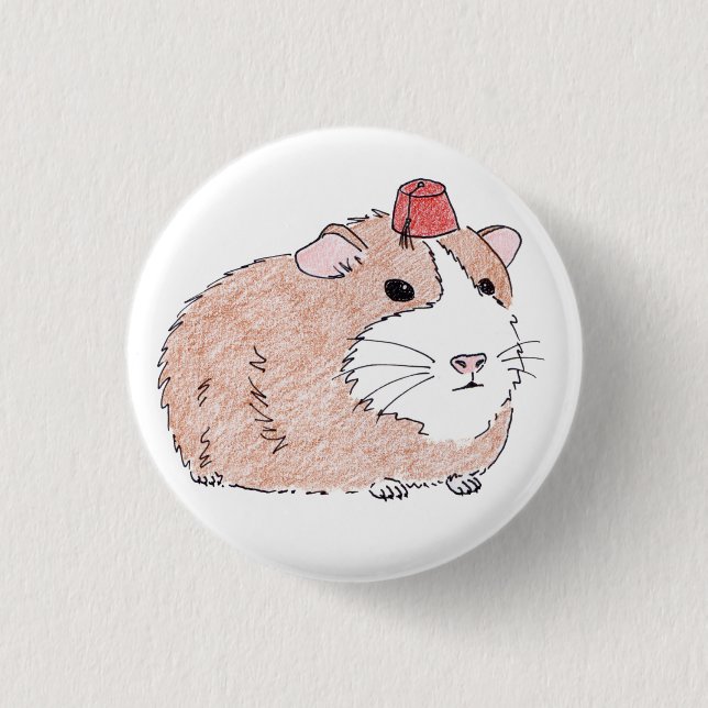 guinea pig 1 inch round button (Front)