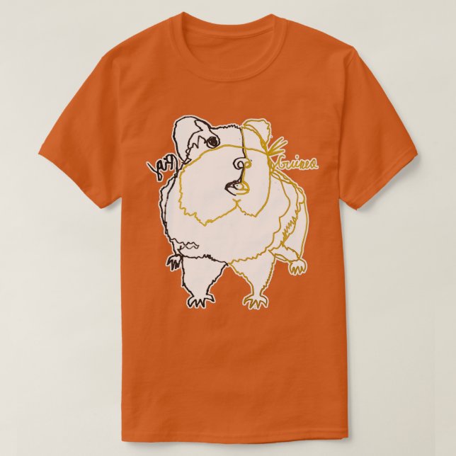 Guinea pig ambidextrous line drawing  T-Shirt (Design Front)