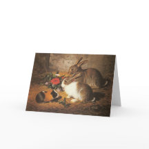 Guinea Pig and Rabbits Greeting Card