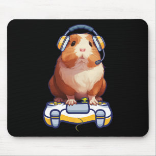 Guinea Pig And Video Gamer Lover Fluffy Cavy Gamer Mouse Pad