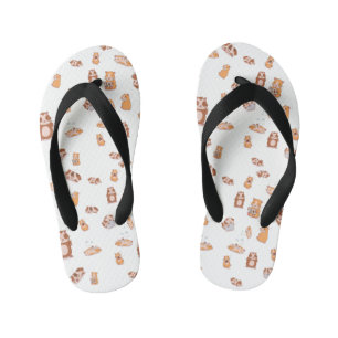 guinea pig army cute pattern kid's flip flops